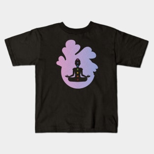 Chakras Aligned Meditation Kids T-Shirt